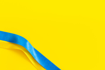 Yellow and blue ribbon. Ukaraine flag concept