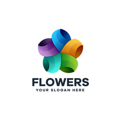 Dynamic Flower Colorful Logo