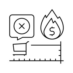 core inflation line icon vector illustration