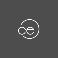 Letter CE logo monogram with circles line style, simple but elegant logo design