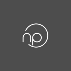 Letter NP logo monogram with circles line style, simple but elegant logo design © Abdul