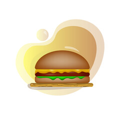 voluminous juicy burger.food vector illustration