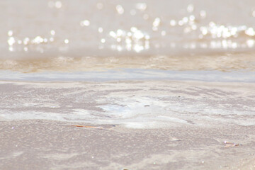 Creative background - ocean shore after a storm.