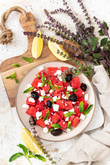 Watermelon Salad with Feta and Mint
