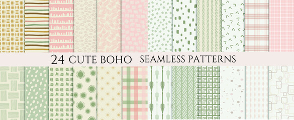 Big set boho seamless pattern background. pattern swatches included for illustrator user,
 pattern swatches included in file, for your convenient use.	
