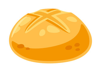 Illustration of fresh bun. Image for bakeries and groceries.
