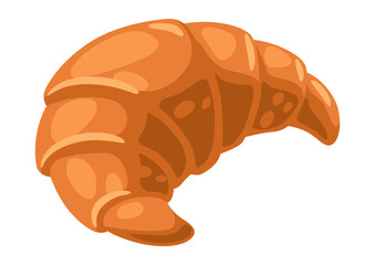 Illustration of fresh croissant. Image for bakeries and groceries.