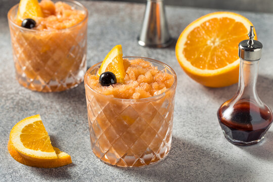 Boozy Frozen Old Fashioned Slushy