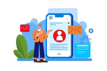 Securing personal data Illustration concept. Flat illustration isolated on white background.