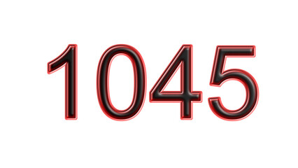 red 1045 number 3d effect white background