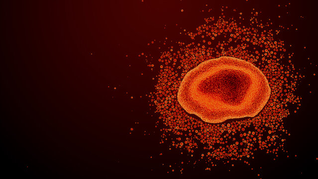 Monkeypox Virus. Virology 3D Render with Copy-Space.