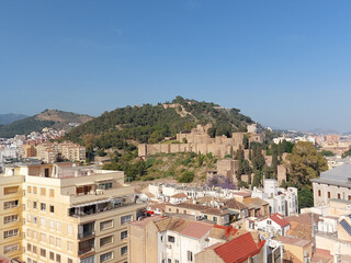 aerial view of the roofs of the historic center of the city of Malaga