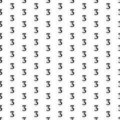 Fototapeta premium Square seamless background pattern from black number three symbols. The pattern is evenly filled. Vector illustration on white background