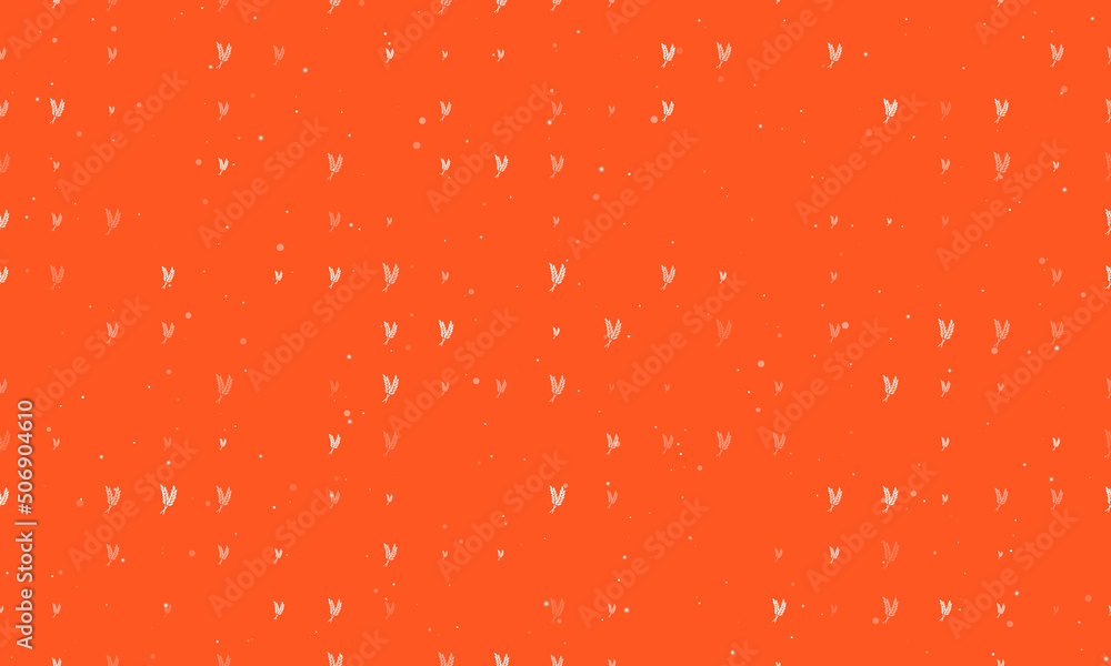 Poster seamless background pattern of evenly spaced white wheat symbols of different sizes and opacity. vec