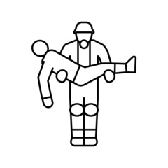 rescue operation line icon vector illustration
