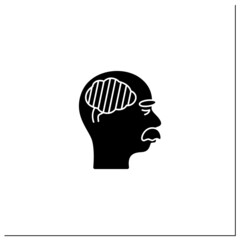 Severe Alzheimer disease glyph icon. Inability to communicate. Neurologic disorder concept. Filled flat sign. Isolated silhouette vector illustration