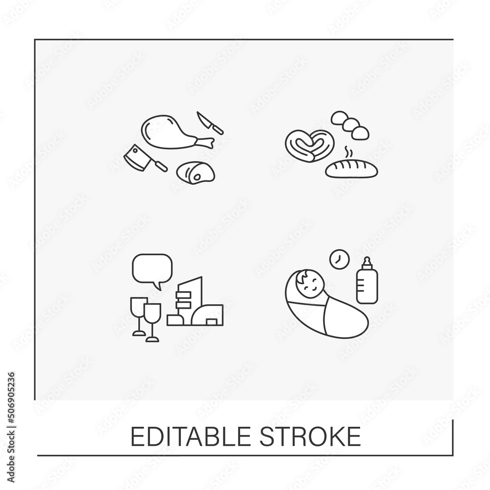 Poster professions line icons set. various professions. important jobs. career concepts. isolated vector il
