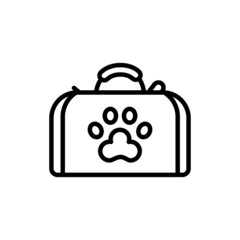 Carrier pet bag line color icon. Isolated vector element.