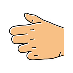 grip hand gesture color icon vector illustration