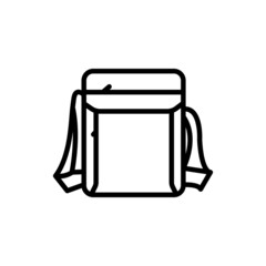 Elegant man bag line color icon. Isolated vector element.