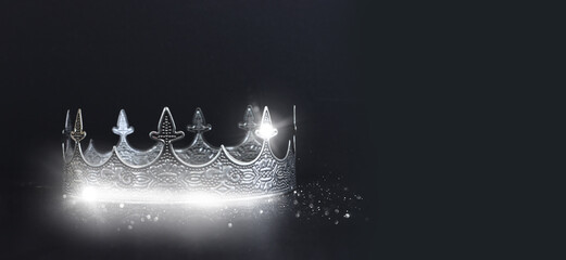 low key image of beautiful queen or king crown. fantasy medieval period © tomertu