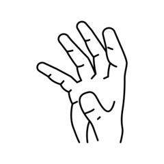 palm of hand line icon vector illustration