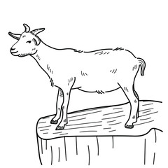goat sketch line art for design 