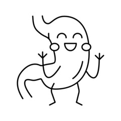 stomach child health line icon vector illustration
