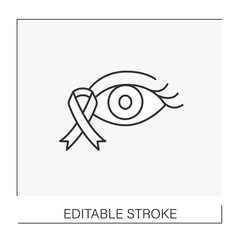 Disease line icon. Intraocular melanoma. Cancer.Ophthalmology concept. Isolated vector illustration. Editable stroke