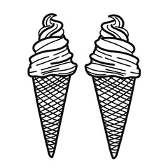 ice cream vector line art for summer design