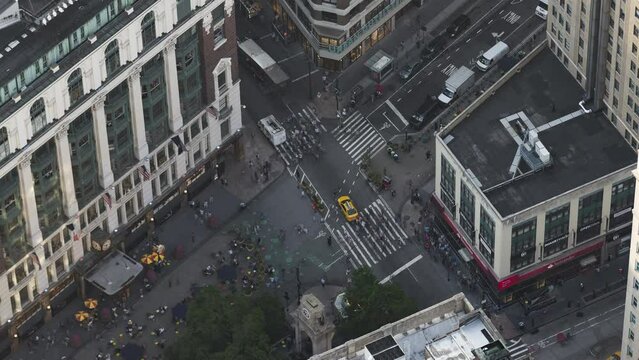 4K Timelapse Sequence of New York City , USA - The New York City midtown crowd motion as seen from above