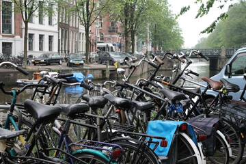 Obraz na płótnie Canvas bicycles on the street