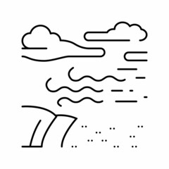 erosion climate line icon vector illustration