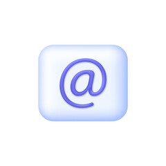 3D Email icon isolated on white background. Email address contact. Can be used for many purposes. Trendy and modern vector in 3d style.