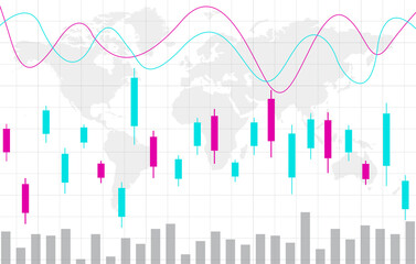 2d rendering Stock market online business concept. business Graph 
