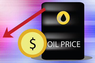 2d illustration deflation oil price
