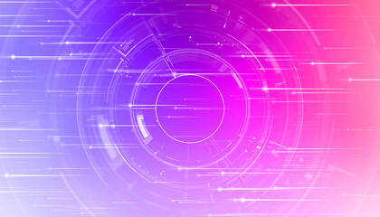 2d illustration Abstract futuristic electronic circuit technology background
