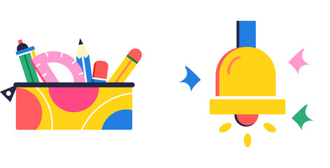 Isolated colored bell icon School supply flat design Vector illustration