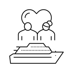 cruise for two line icon vector illustration