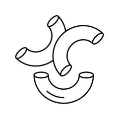 macaroni pasta line icon vector illustration