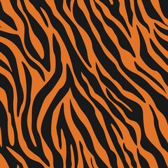 
Tiger stripes vector print, seamless orange background black stripes, trendy animal skin