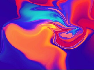 Red and blue fluid wave. Duotone geometric compositions with gradient 3d flow shape. Innovation modern background.  Abstract Fluid Acrylic Painting. Liquid background.