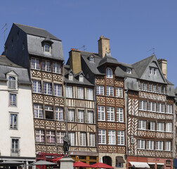 Quartier historique de Rennes en France