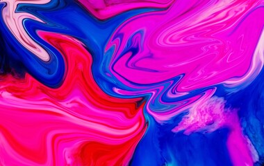 Pink turquoise fluid wave. Duotone geometric compositions with gradient 3d flow shape. Innovation modern background. Abstract Fluid Acrylic Painting. Liquid background.