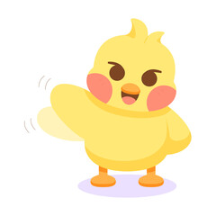 Naklejka premium Isolated cute happy chick cartoon character Vector illustration