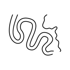 meandering river line icon vector illustration