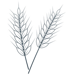 Wheat icon stock illustration on white background