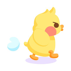 Isolated angry chick cartoon character Vector illustration