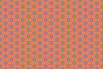 Colorfull abstract pattern that looks like flowers, created from a macro photography of fluids bubbles.