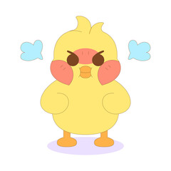Isolated angry chick cartoon character Vector illustration